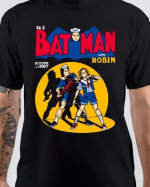 Bat Man With Robin Stranger Things T-Shirt