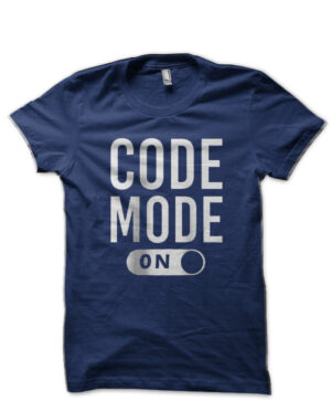 Code Mode On Navy Blue T-Shirt