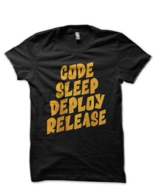 Code Sleep Deploy Release Black T-Shirt