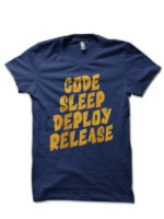 Code Sleep Deploy Release Navy Blue T-Shirt