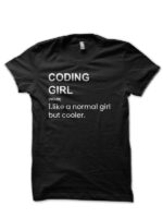 Coding Girl Black T-Shirt