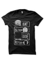 Eat Sleep Code Repeat Black T-Shirt