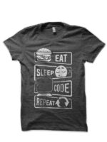 Eat Sleep Code Repeat Charcoal Grey T-Shirt