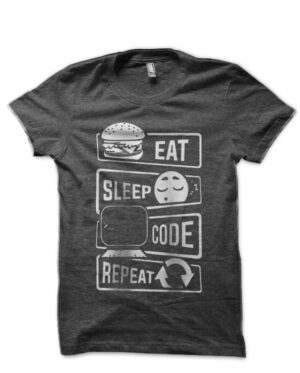 Eat Sleep Code Repeat Charcoal Grey T-Shirt