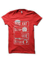 Eat Sleep Code Repeat Red T-Shirt
