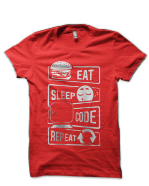 Eat Sleep Code Repeat Red T-Shirt