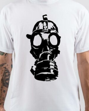 Gas Mask Art White T-Shirt
