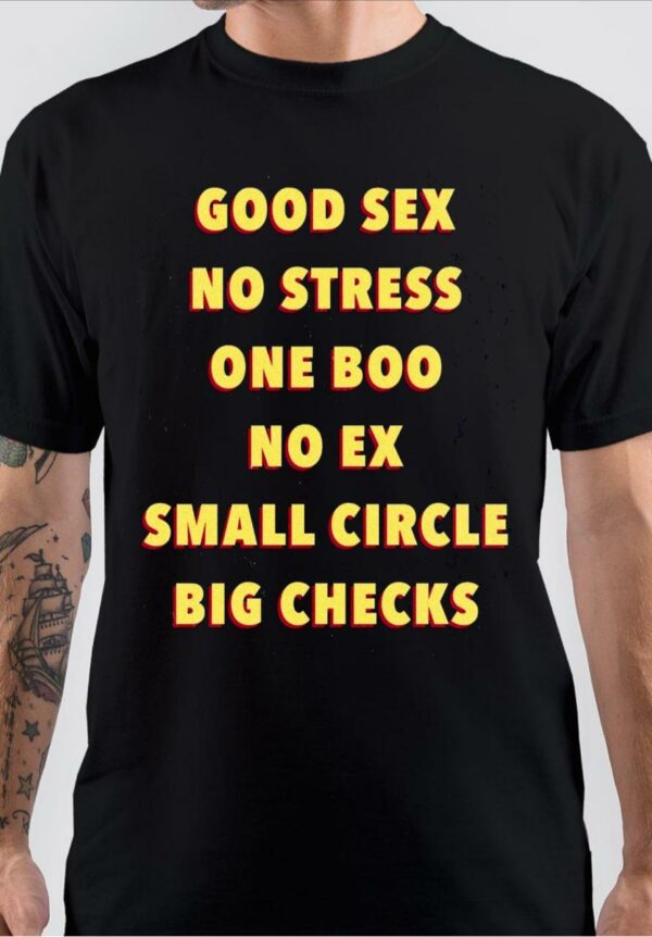 Good Sex No Stress One Boo No Ex Quote Black T-Shirt