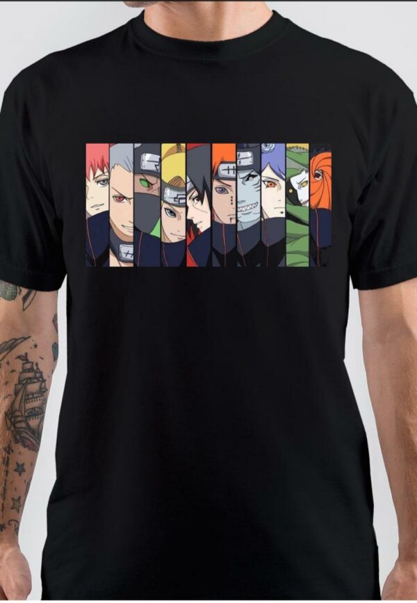 Naruto Characters Black T-Shirt