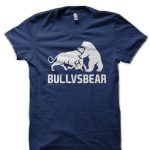 Share Market Bull Vs Bear Navy Blue T-Shirt