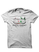 Share Market Bull Vs Bear White T-Shirt