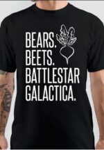 The Office bears beets Battlestar Galactica Black T-Shirt