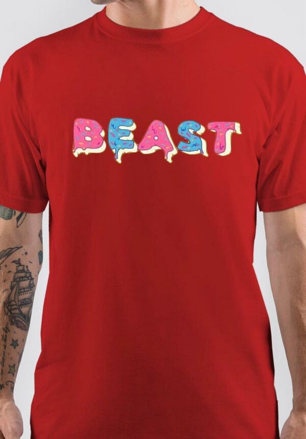 mr beast red tshirt