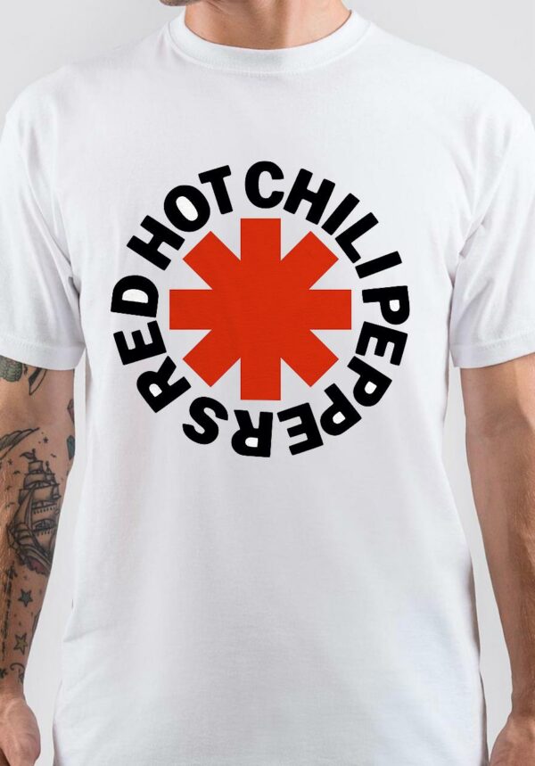 Red Hot Chilli Pepper Band White T-Shirt