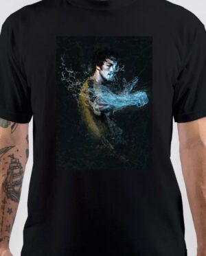 Bruce Lee Water Poster Black T-Shirt