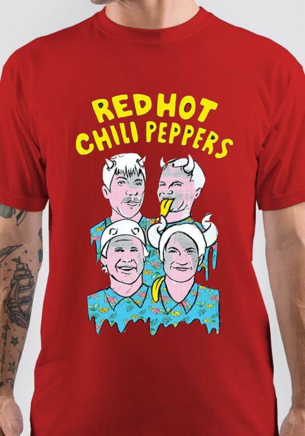 Red Hot Chilli Pepper Band Red T-Shirt