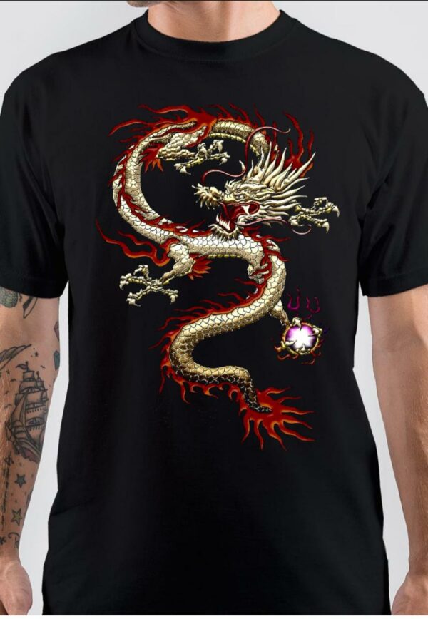 Chinese Dragon Art Black T-Shirt