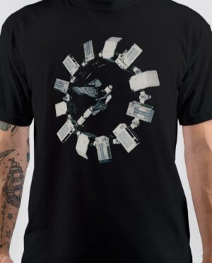 Satellite print Black T-Shirt
