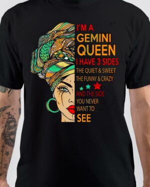 I am Gemini Queen Black T-Shirt