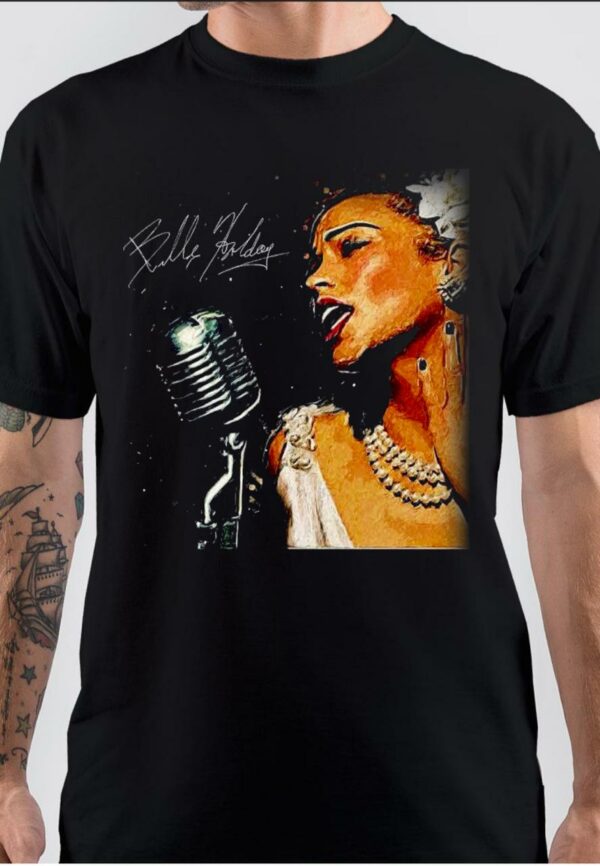 billie holiday art print Black T-Shirt