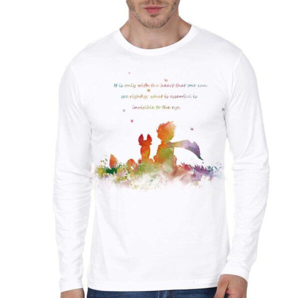 Little Prince Art Print Full Sleeve White T-Shirts