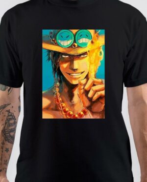 One Piece Ace X Black T-Shirt