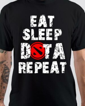 Eat Sleep Dota Repeat Black T-Shirt