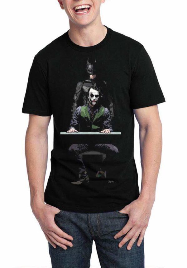 Heath ledger joker Vs Batman Black T-Shirt