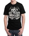 1957 60 Years Of Being Awesome Black T-Shirt