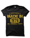 Born in 1978 Birthday Gifts Black T-Shirt