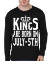 Kings Are Born In 5th July Black Full Sleeve T-Shirt