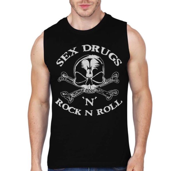 Rock N Roll Black Sleeveless T-Shirt