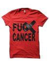 Fuck Cancer Design With Black Ribbon For Awareness And Fighting Disease Red T-Shirt