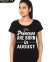Princess Are Born In August Black Girl's T-Shirt