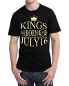 Kings Are Born On July 16 Black T-Shirt