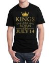 Kings Are Born On July 14 Black T-Shirt