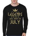 Legends Are Born In July Black Full Sleeve T-Shirt