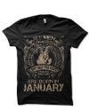 Legends Are Born In January Black T-Shirt