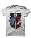 Devils Never Cry Half Sleeve White T-Shirt