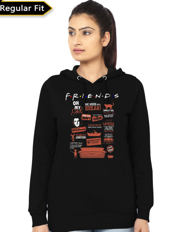 Friends Girls Black Hoodie