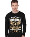 Legends Are Born In October 199 Full Sleeve T-Shirt