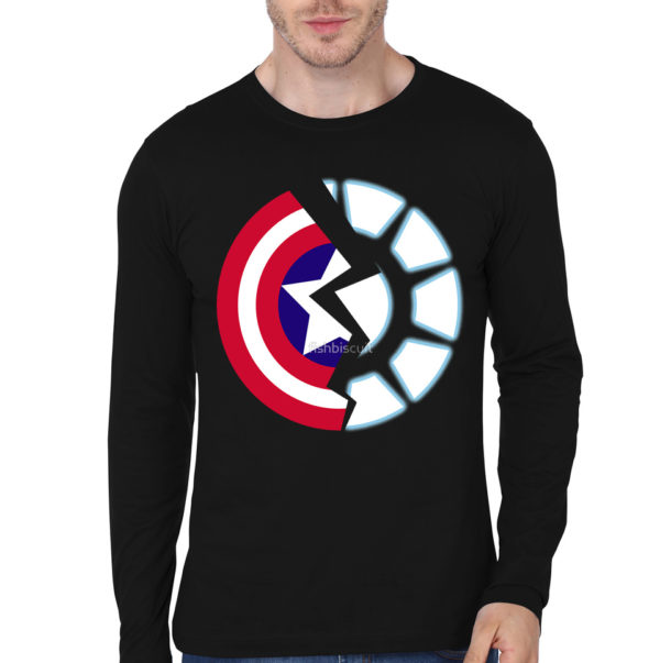 Civil War Black Full Sleeve Tee