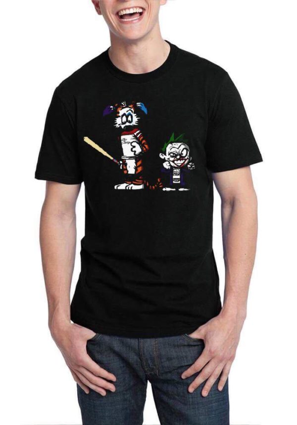 Calvin and Hobbes Joker Harley Black T-Shirt