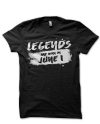 Legends Are Born In June 1 Black T-Shirt