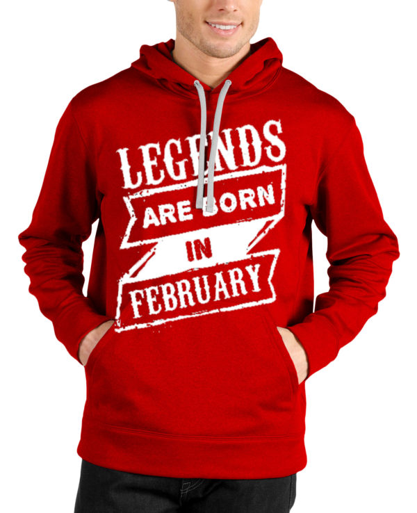 Legends Are Born In February Red Hoodie