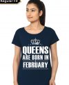Queens Are Born In February Black Girl’s T-Shirt