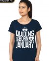 Queens Are Born In January Black Girl’s T-Shirt