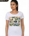 Legends Are Born In September Girl's White T-Shirt