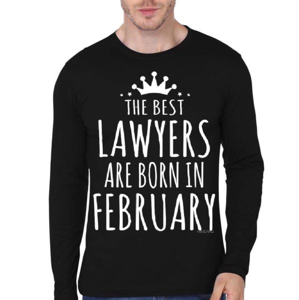 Best Lawyers Are Born In February Black Full Sleeve T-Shirt