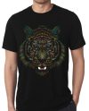 Artistic Tiger Face Black T-Shirt